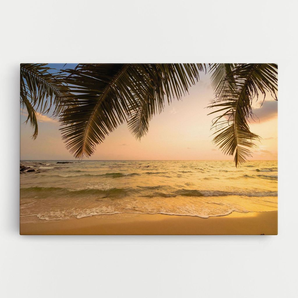 ARTHUB Leinwandbild 80x120 cm, Paradise Island | Wohnzimmerdekoration, Hängende Bilder, Wanddekoration, Heimdekoration, Landschaften, Strände