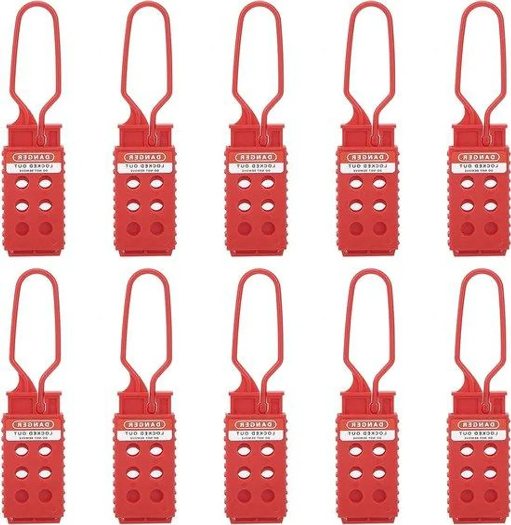 Moraillon de cadenassage 6 trous pour maintenance électrique - 10 pcs