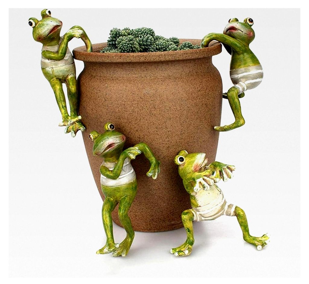 Gartenfrösche Statuen, Blumentopf-Aufhänger, kreative 3D-Frosch-Figuren, Kletterdekoration, Tierornamente für Büro, Schreibtisch, Zuhause