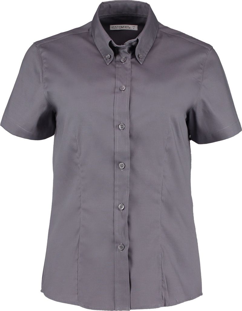 Kustom Kit - "Premium" Hemd für Damen kurzärmlig PC5448 (40 DE) (Holzkohle)