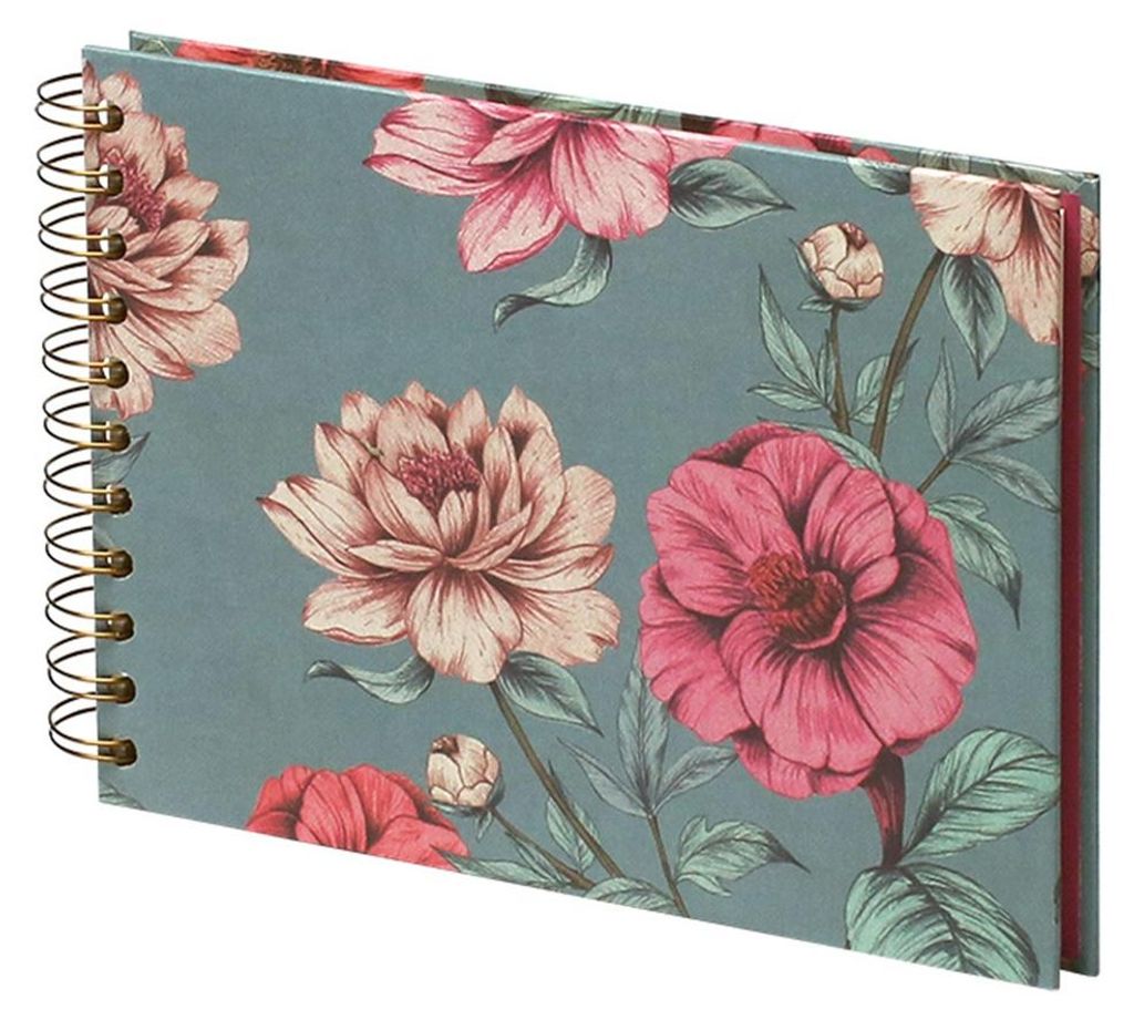 RÖSSLER Fotoalbum Wire-O Valentina Floral 195x145mm 40 Seiten weiß