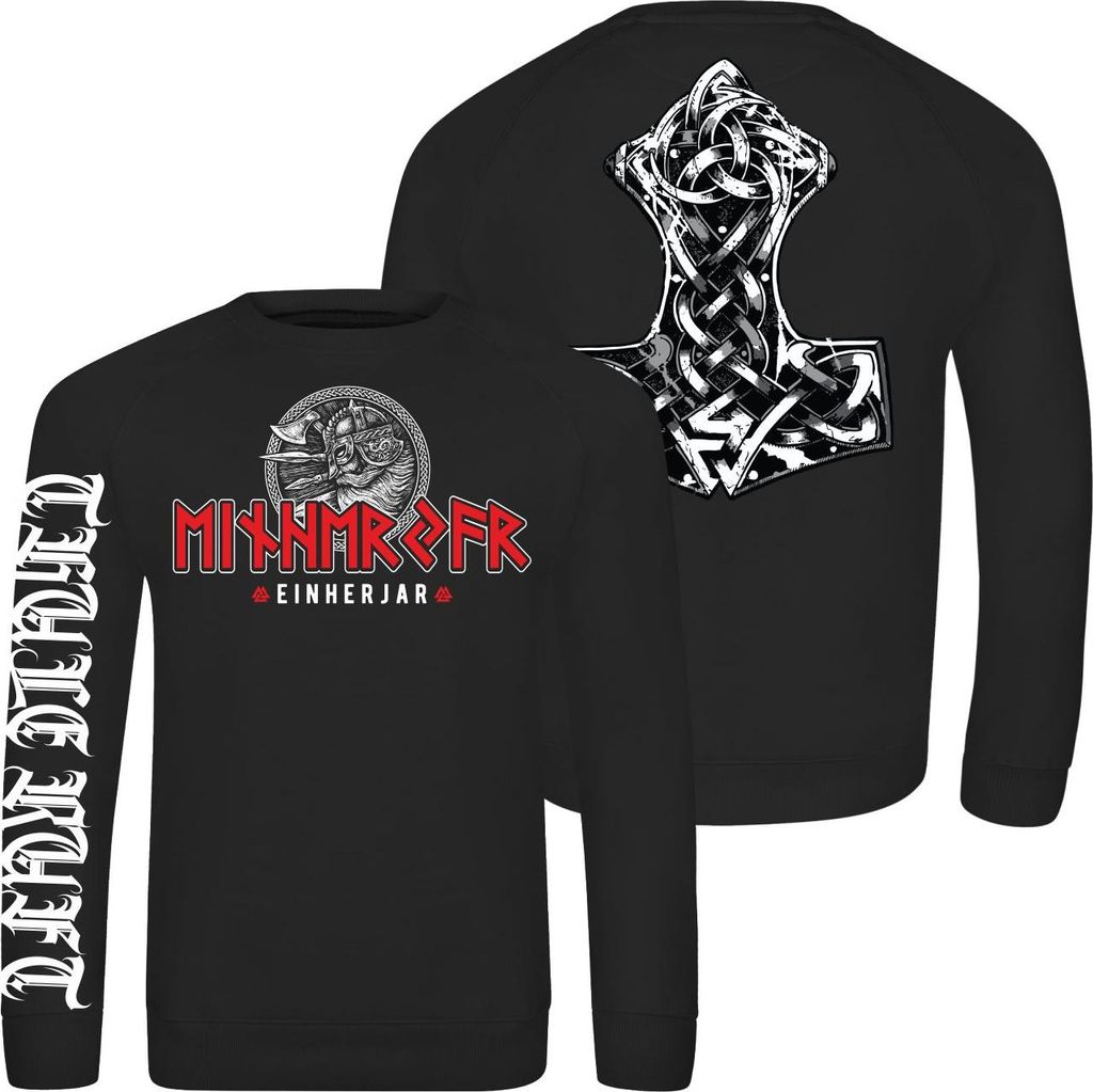 Herren Sweatshirt Nordische Krieger Einherjar mit Wotansknoten