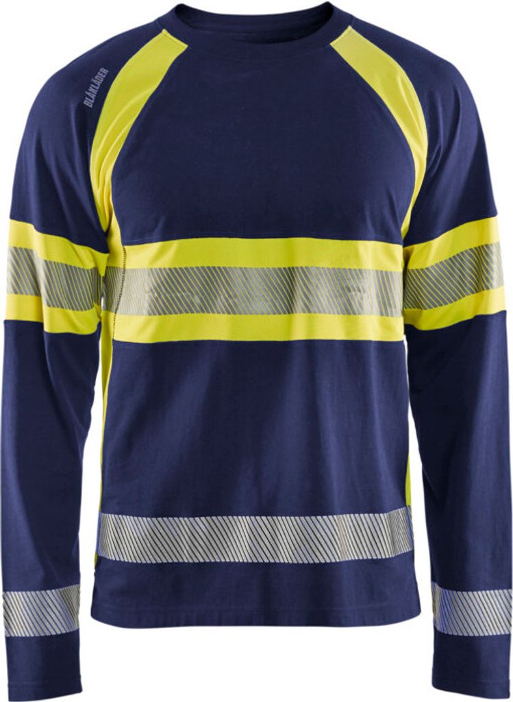 High Vis Shirt Langärmelig "3510 " - Blakläder Marineblau/Gelb 6XL