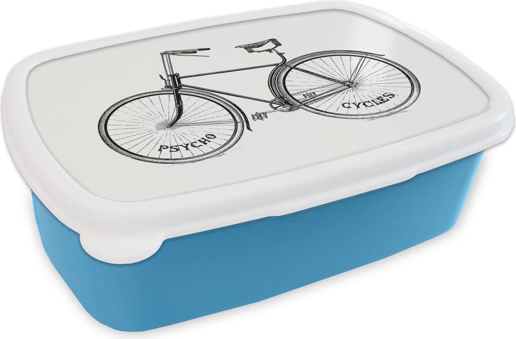 KitchenYeah Lunchbox Brotzeit Brotdose 17x11 cm Retro - Fahrrad - Sattel Kinder Brotzeitdose - Lunch - Kunststoff - Brotbüchse - Sandwichbox - ...