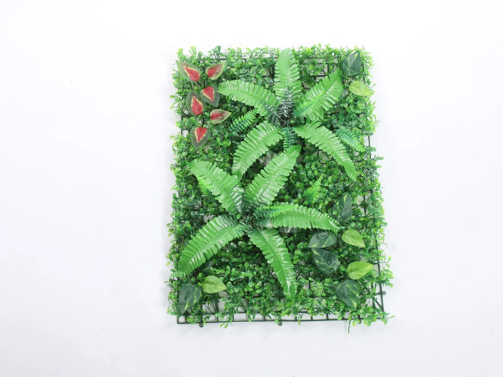 Mur Végétal Artificiel de 60x40 cm - Lot de 9 Panneaux Aspect Gazon Vert