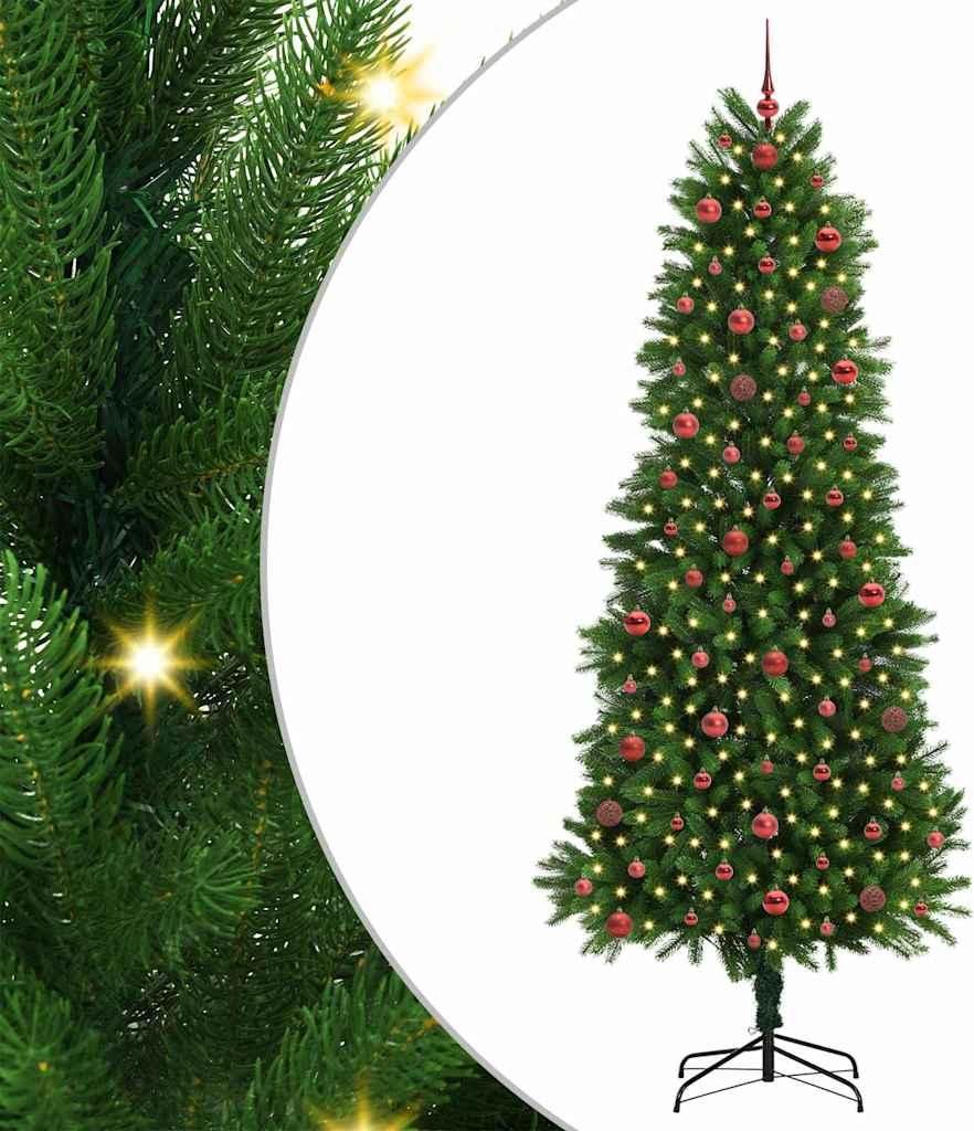 vidaXL Weihnachtsbaum mit 300 LEDs mit Ständer Grün 240 cm PE
