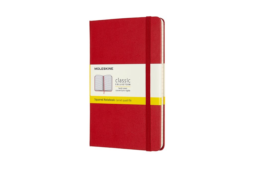 Moleskine Notizbuch Classic Collection Medium (11x18) - mit festem Einband - 70g-Papier - Kariert - Scharlachrot