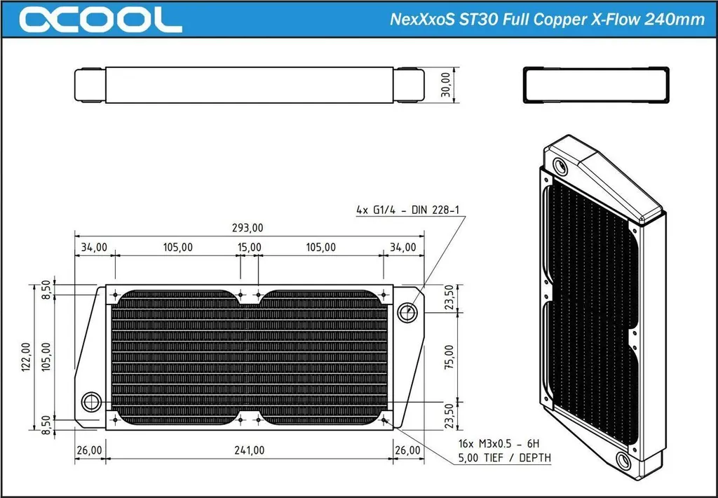 Radiateur Watercooling 240mm Alphacool NexXxoS ST30 Full Copper 14229
