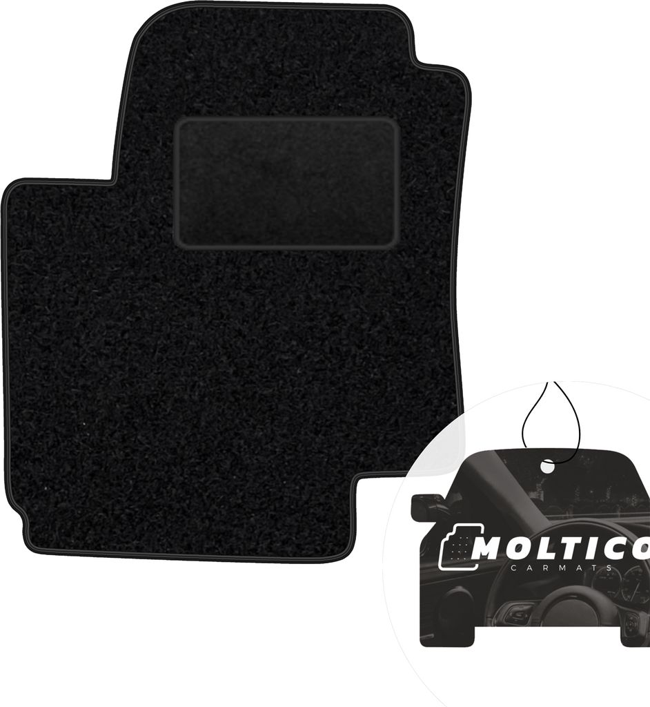 moto-MOLTICO Fahrer Fußmatte Auto Velours Fahrerseite Autoteppiche Schwarz Fahrermatte 1-teilig passend für Hyundai i20 2009-2015