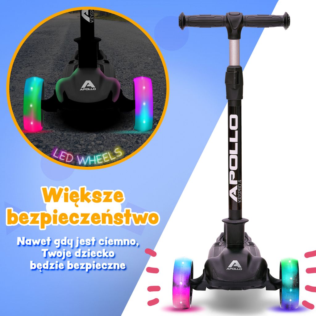 Apollo Hulajnoga dla dzieci "KidsPro4" składana hulajnoga Zdjęcie produktu 4