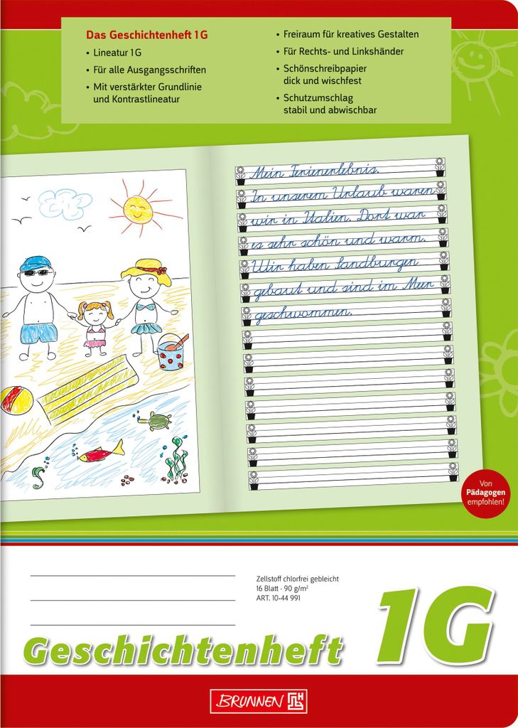 BRUNNEN 1044991 Cahier d'histoires A4 page de gauche non Image du produit 