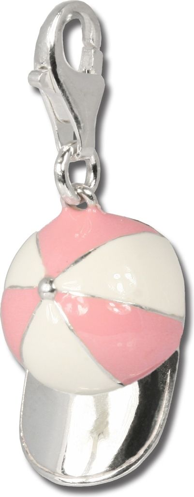SilberDream Charm Armband Anhänger Base Cap rosa 925er Silber Emaille FC3134