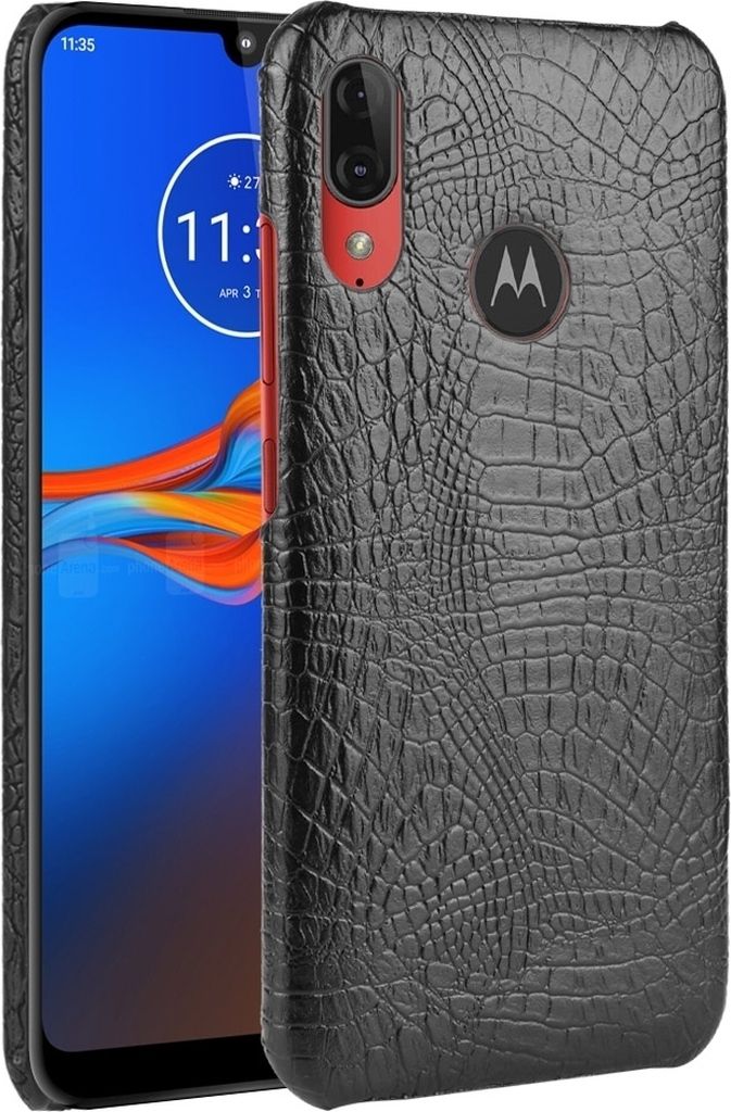 Mobigear Croco Motorola Moto E6 Plus Hülle Backcover - Schwarz