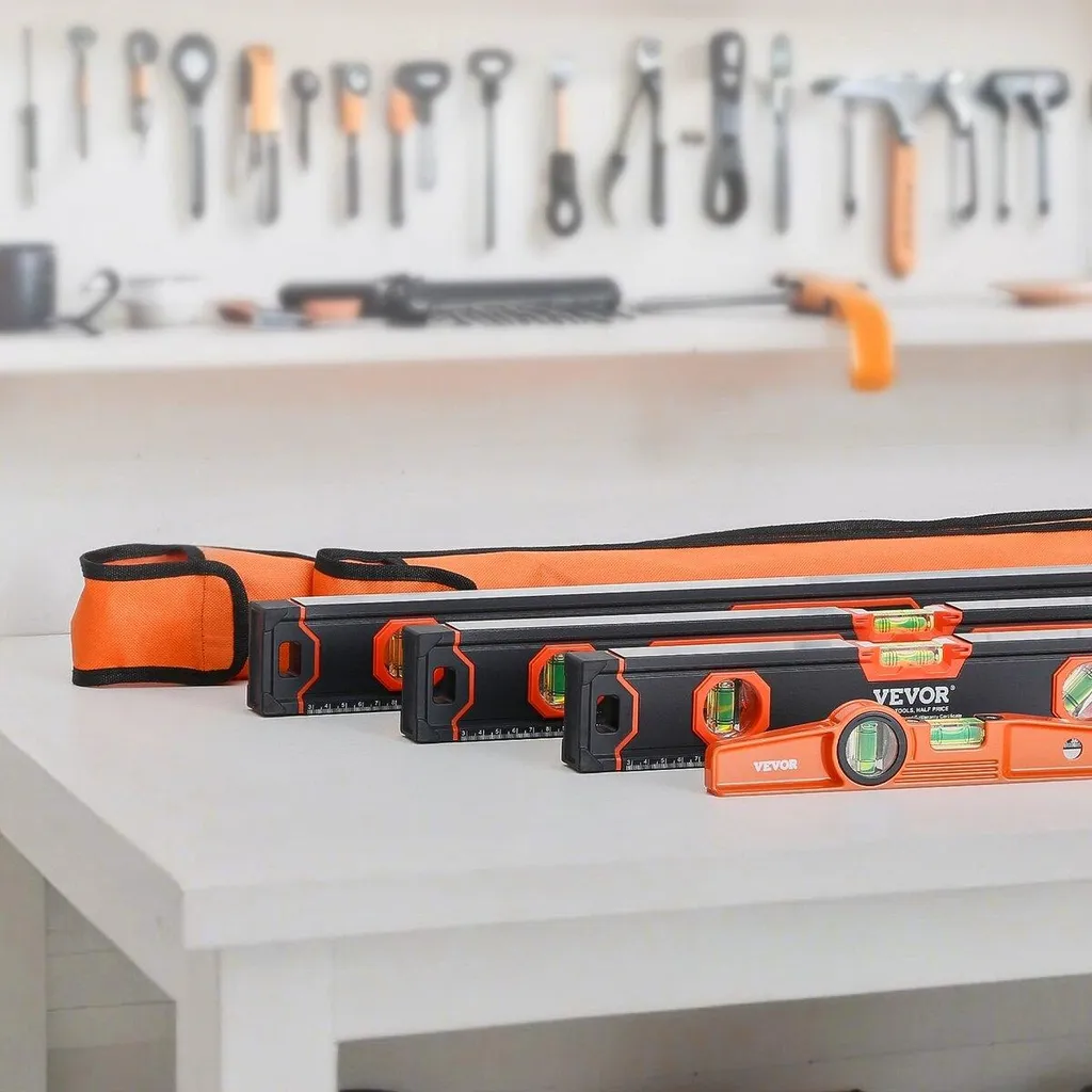 Niveau à bulle torpille en aluminium : set de 4 pièces multi-tailles pro
