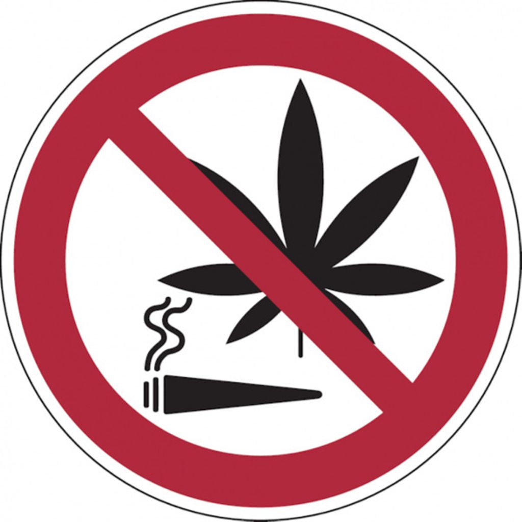 Dreifke Verbotsschild, Kombischild, Cannabis rauchen verboten, - 100 mm Foli...