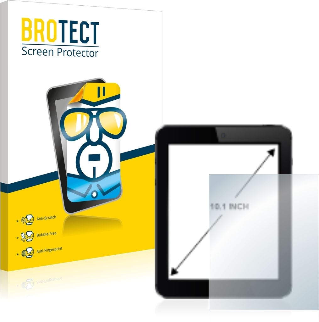 2x Schutzfolie für Tablets mit 25.7 cm (10.1 Zoll) Displays 223 x 126 mm BROTECT Displayschutz Display Schutz Folie Klar Transparent