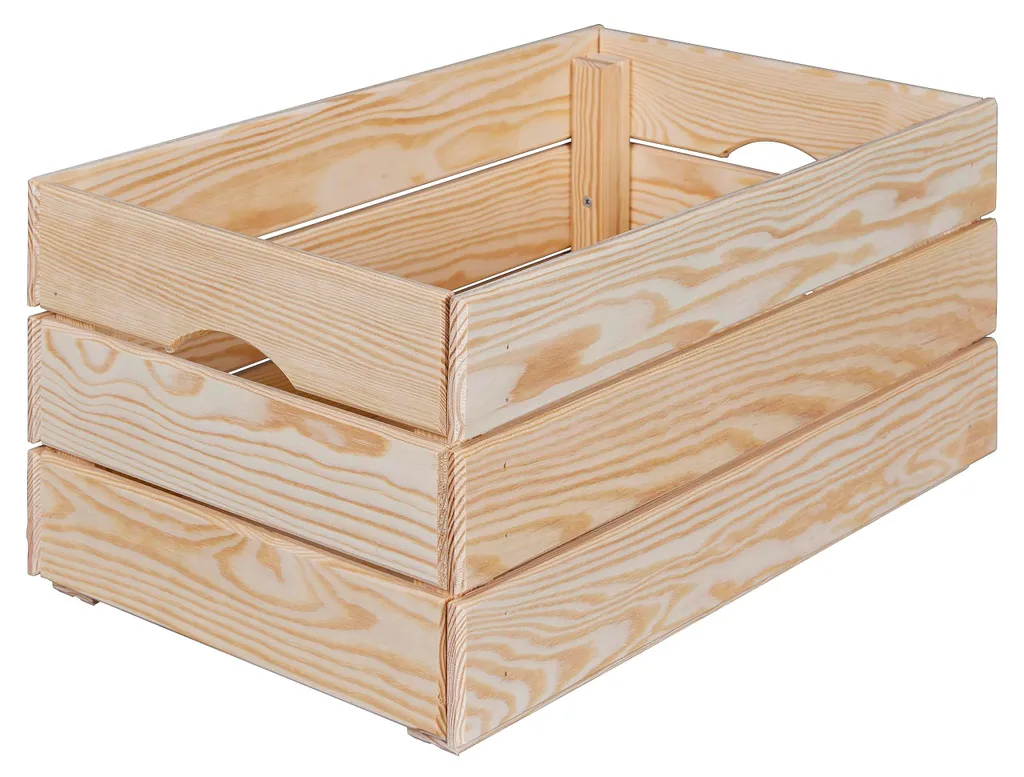 Caisse en bois empilable 51x31,5x23 cm - Cagette de rangement massif