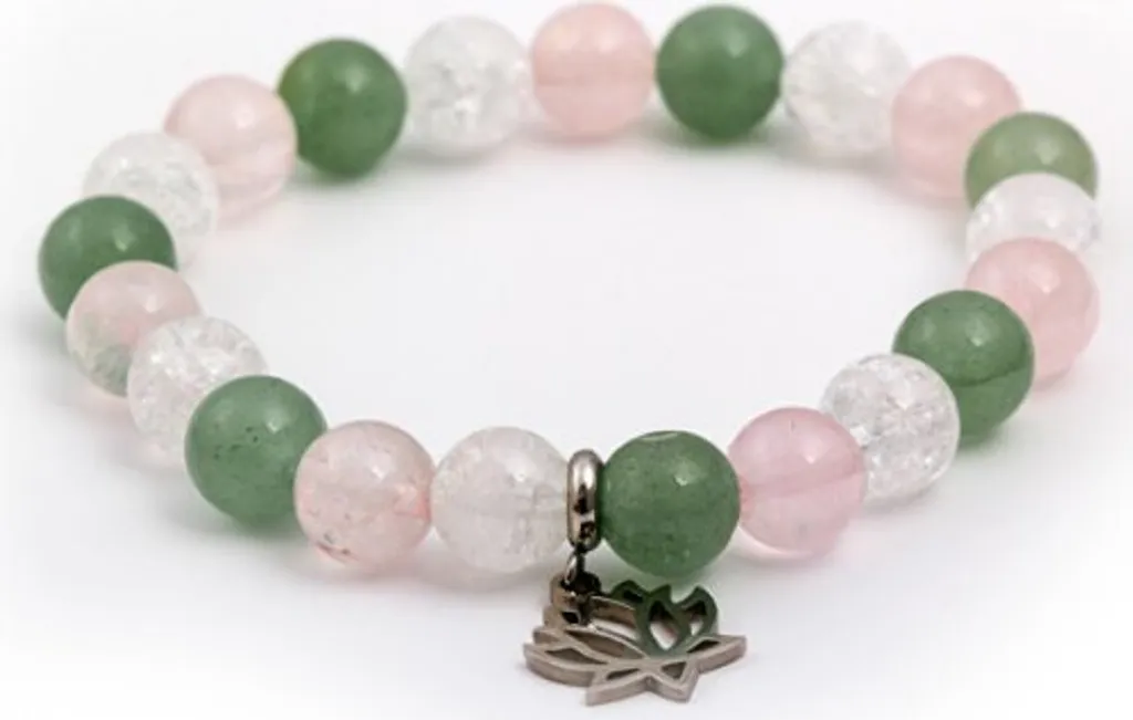 Bracelet en perles Quartz Rose, Aventurine et Chrysanthème MINK82/17