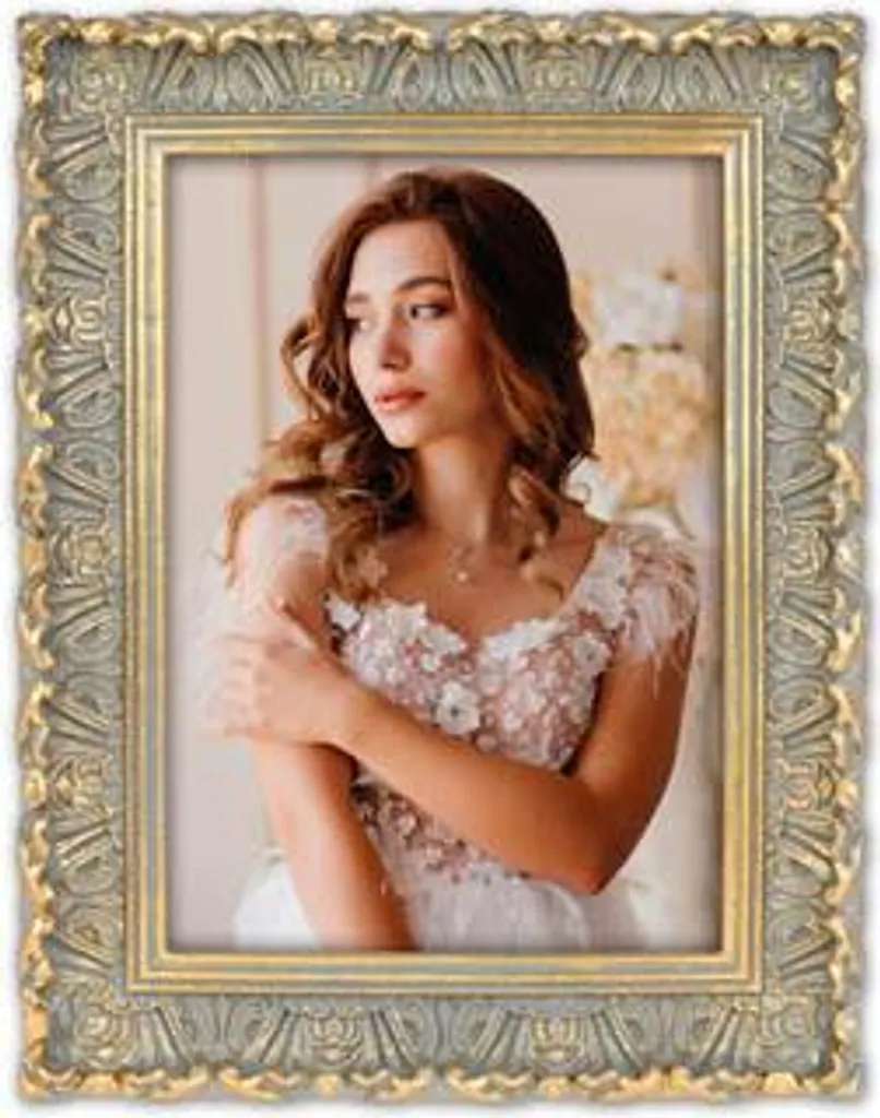 Cornice in poliresina ZEP Valbonne 10x15 cm grigio oro