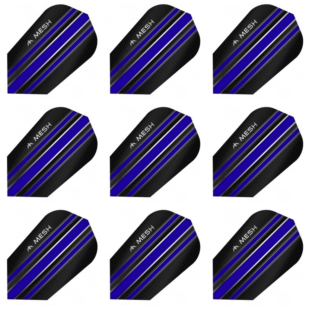 3 Set = 9 Dart Flight Dart Flights Mission Mesh Flight Slim 100 Mikron Blau