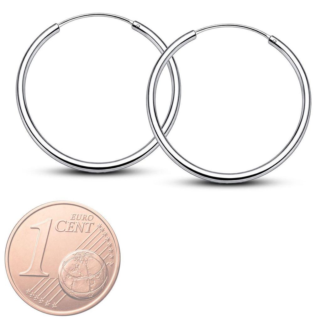 Creolen aus 925 Sterling Silber; Silbercreolen in der Größe Produktbild 