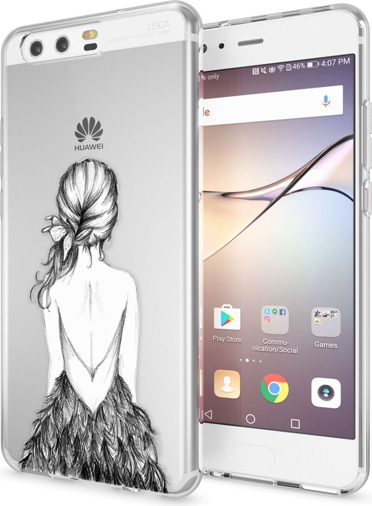 Huawei P10 Hülle Handyhülle von NALIA, Slim Silikon Motiv Case Cover Schutzhülle Bird Princess