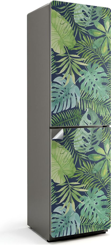 Tropisches Blattmuster – Kühlschrank Aufkleber – Klebefolie Kühlschrank – Kühlschrank Dekor – Kühlschrankfolie selbstklebend – Küche...