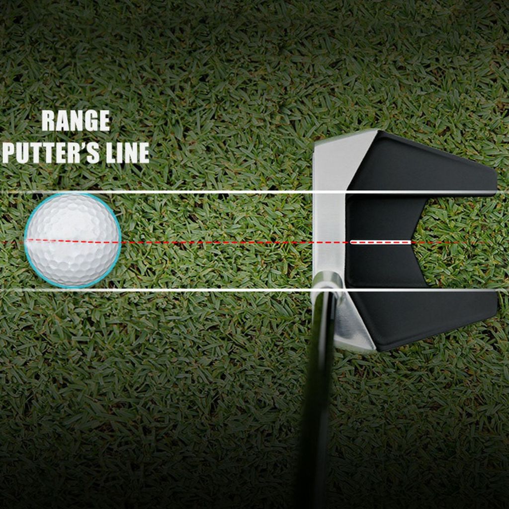 Putter-Golfschlägerständer mit präziser Ziellinie, niedrigem Schwerpunkt, stabil, professionell, Edelstahl, silber-schwarz