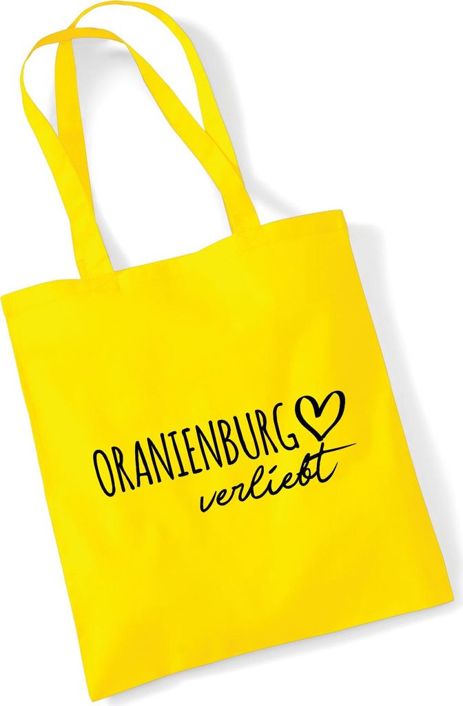 Huuraa Jutebeutel Oranienburg verliebt 10 Liter Yellow Baumwolle Tasche Geschenkidee
