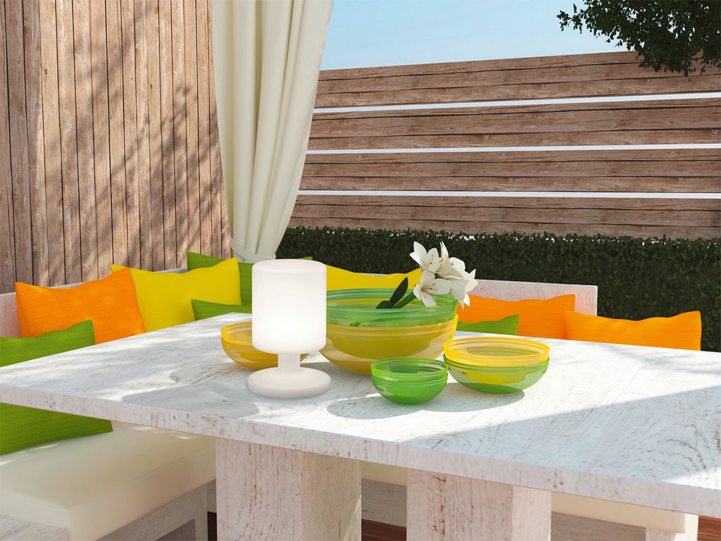 Reality Leuchten LED Akku-Tischleuchte Lora weiß warmweiß Produktbild 