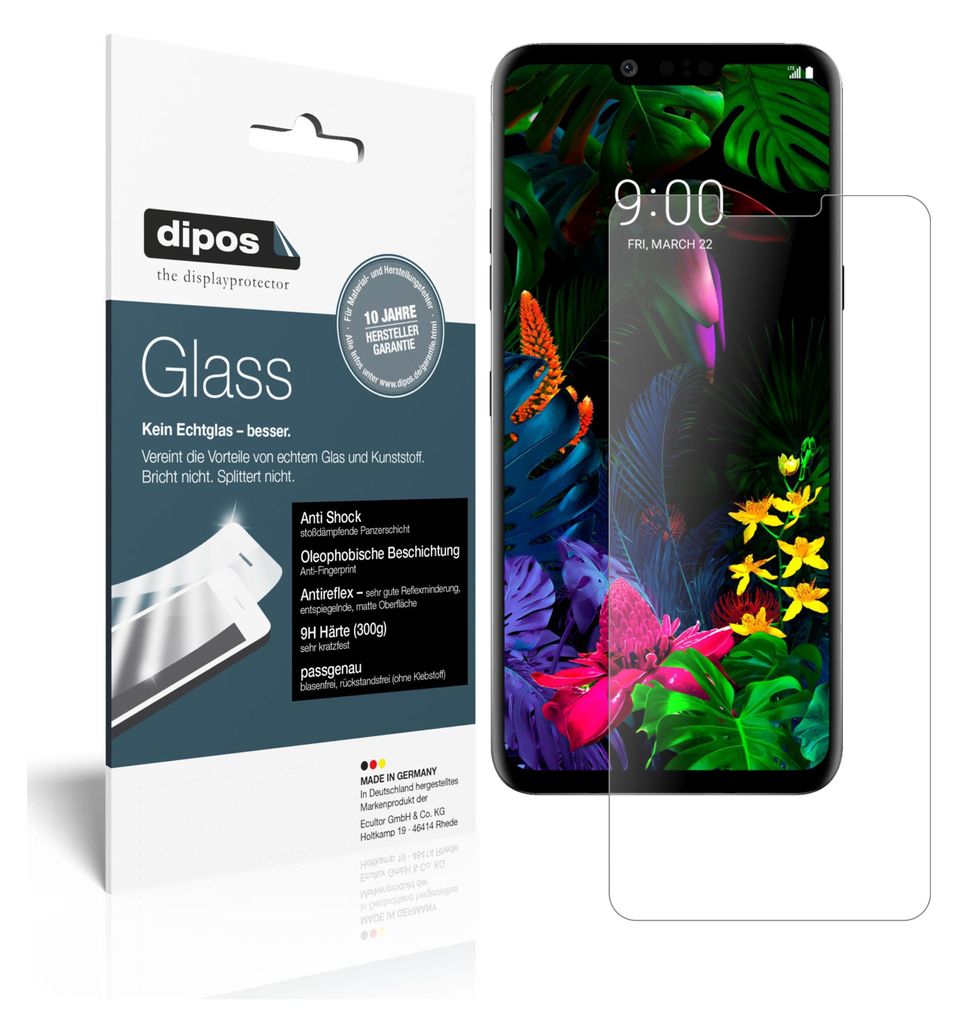 2x Schutzfolie für LG G8 ThinQ matt - Anti-Shock 9H Folie dipos Glass
