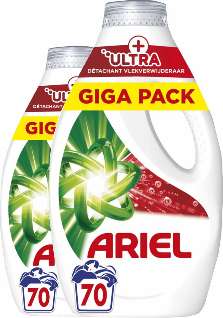 Lessive liquide Ariel + Détachant Ultra - 2 x 70 lavages Image du produit 