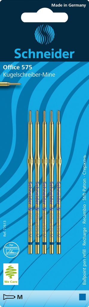 Schneider Kugelschreibermine 575 M 77613 blau 5 St./Pack. Produktbild 