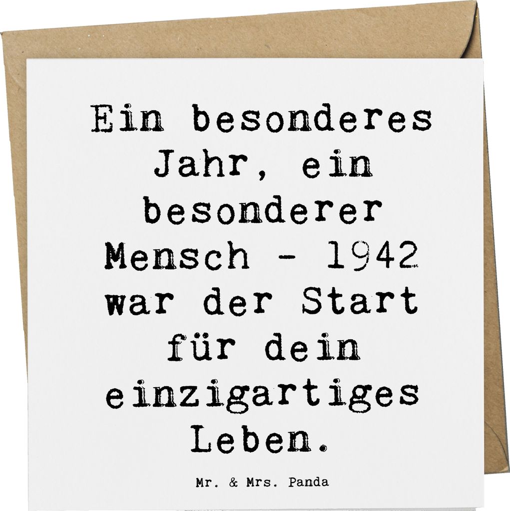 Mr. & Mrs. Panda faltkarte Spruch 1942 Geburtstag - Weiß - Geschenk, anlasskarte, Alter, Jahr der Geburt, Geburtstagsgeschenk, besonderer Mensch, ...