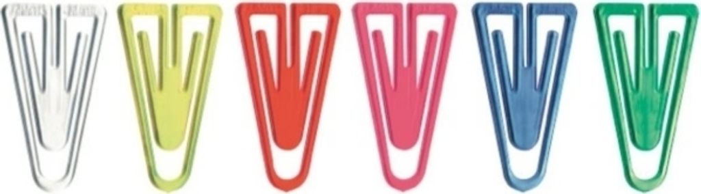 Büroklammern Plastiklips 25mm VE=100 Stück Kristallfarben sortiert