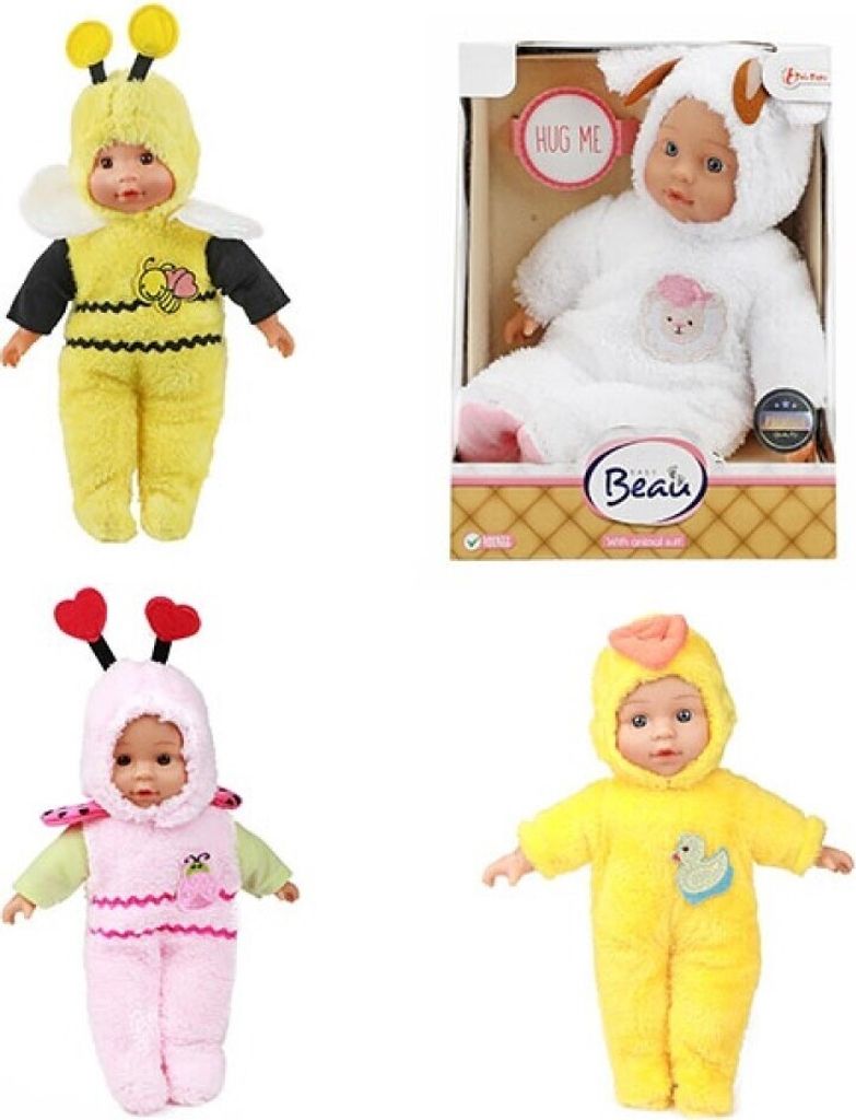 Toi-Toys Babypuppe Schaf-Tierpyjama Kuschelpuppe groß rosa