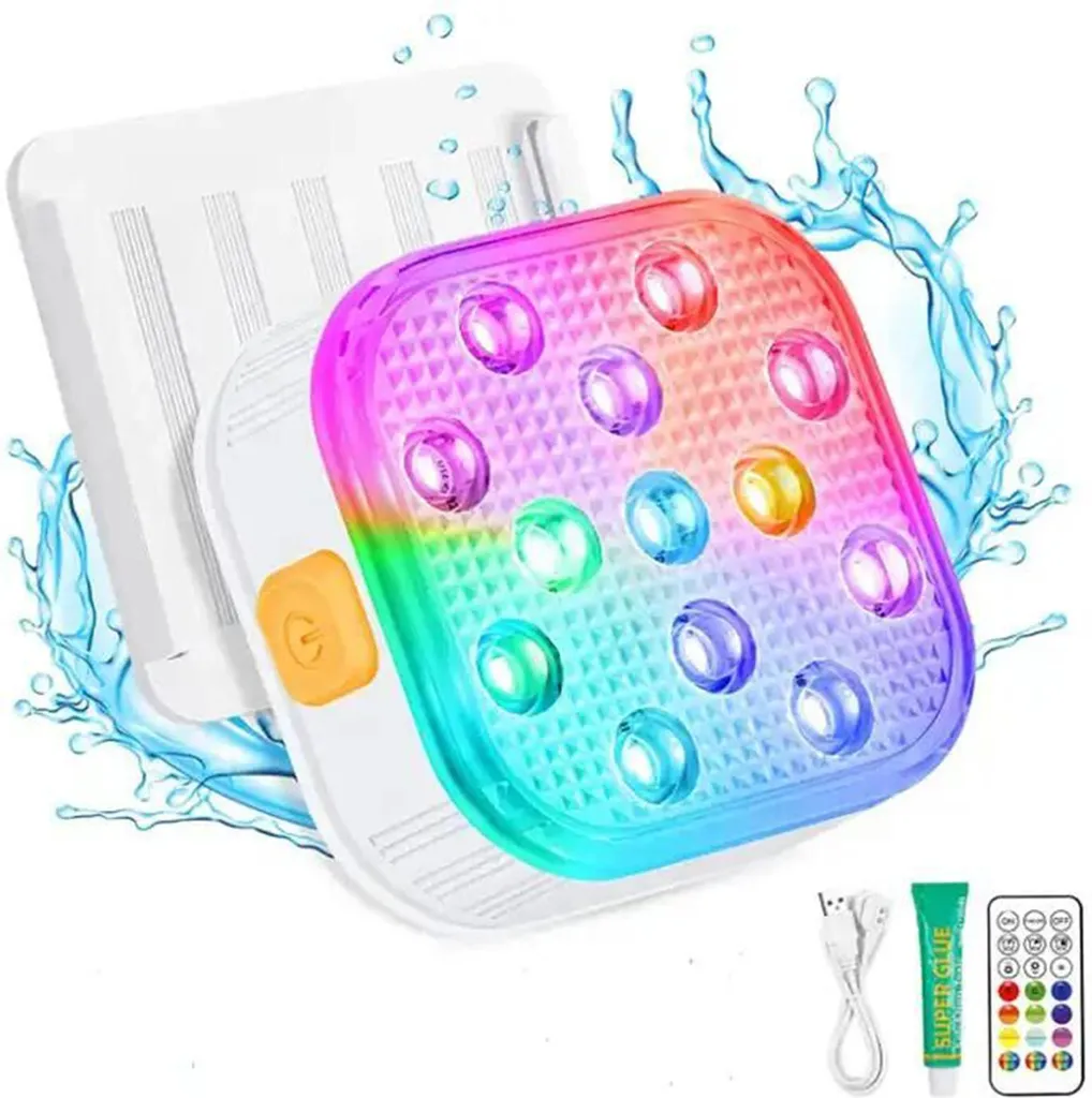Lumière de Piscine LED Rechargeable IP68 avec Télécommande et Timer