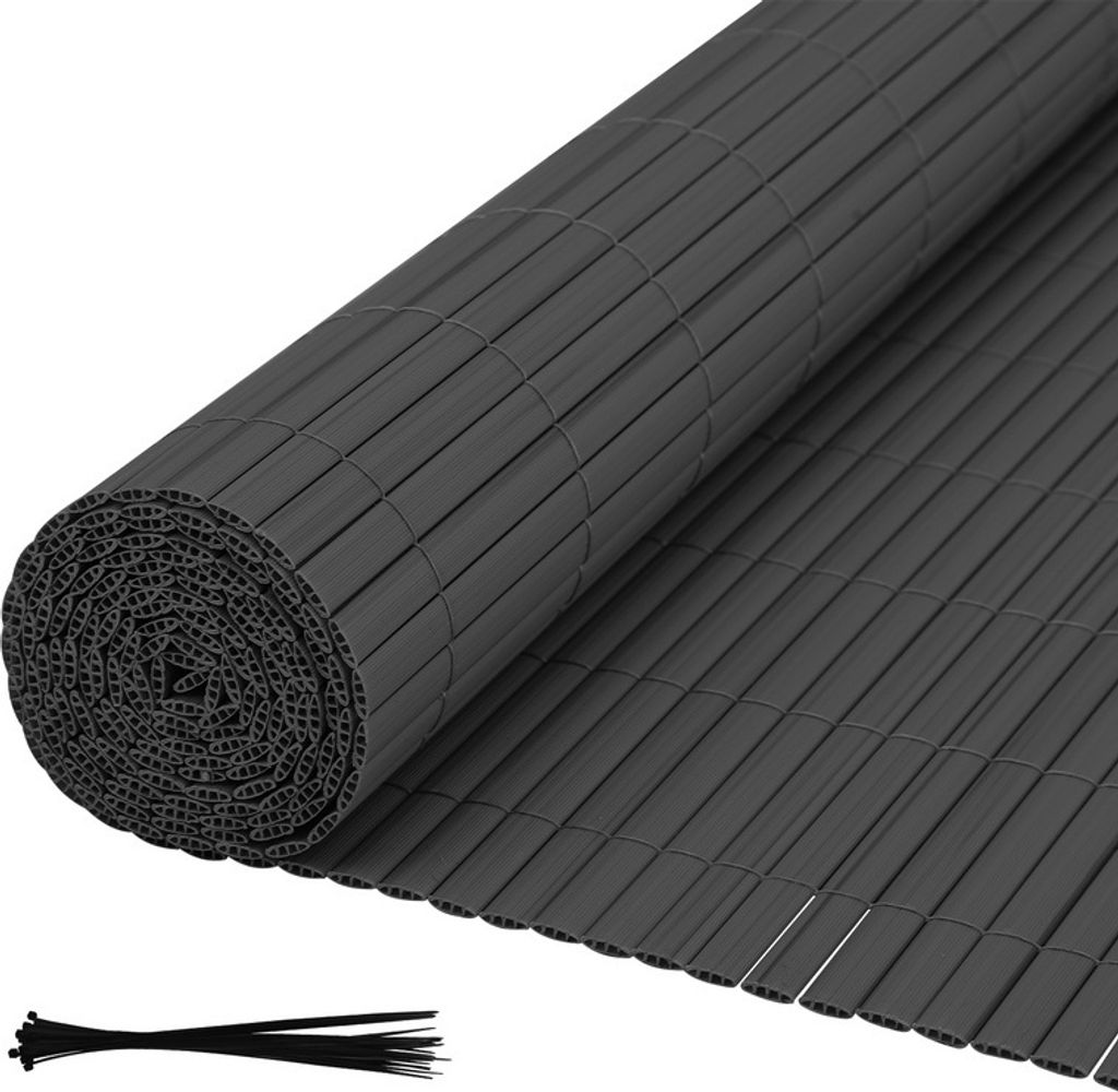 TolleTour PVC Sichtschutzmatte Doppelte Verstärkung Innen, Balkon Sichtschutz mit Kabelbindern, Sichtschutzzaun Windschutz Wasserdicht ohne Bohren...