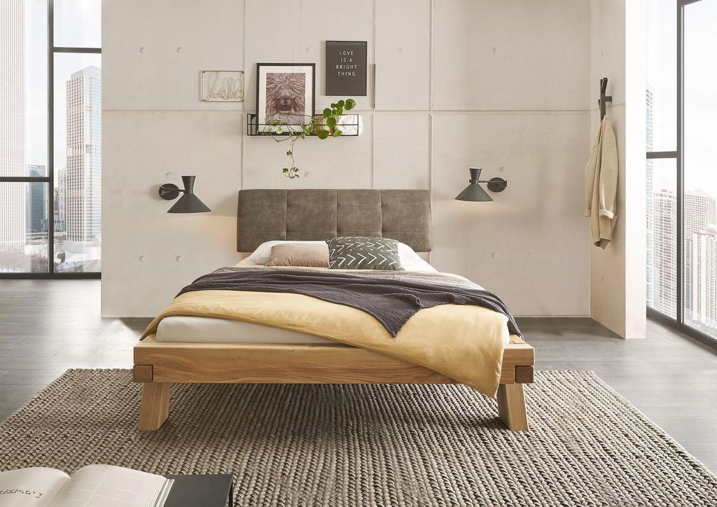 Balkenbett Bett Eiche geölt 140x200 Holzbett