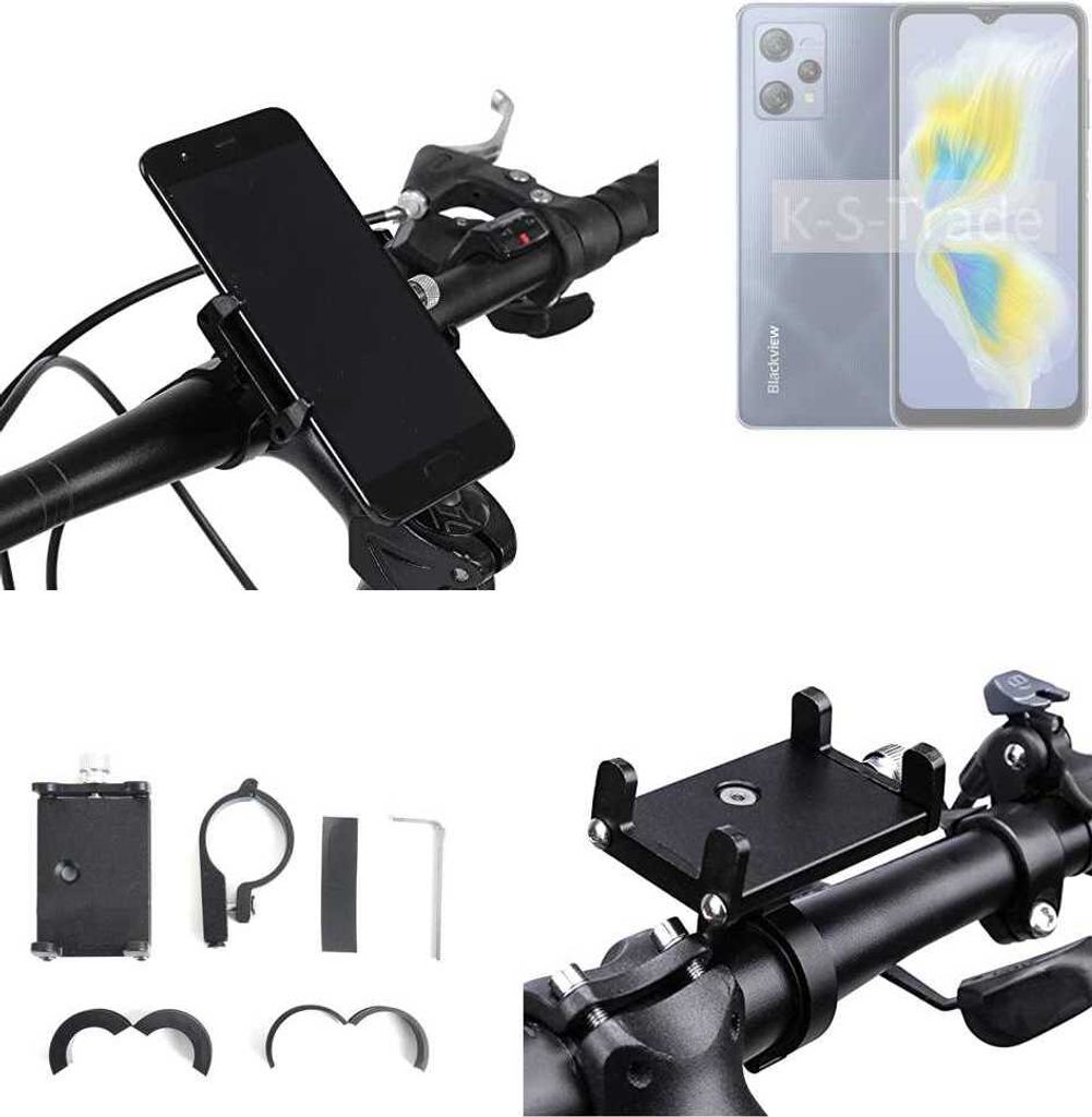 K-S-Trade Handyhalterung für das Fahrrad kompatibel mit Blackview A53 Pro Halter Lenkstange Fahrradhalterung Motorrad Bike Mount Befestigung