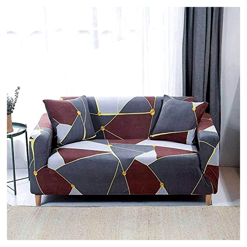 Stretch Sofabezüge Universelle Elastische Sofaüberwürfe mit 2 Kissenbezügen für 3-Sitzer (190-230 cm)