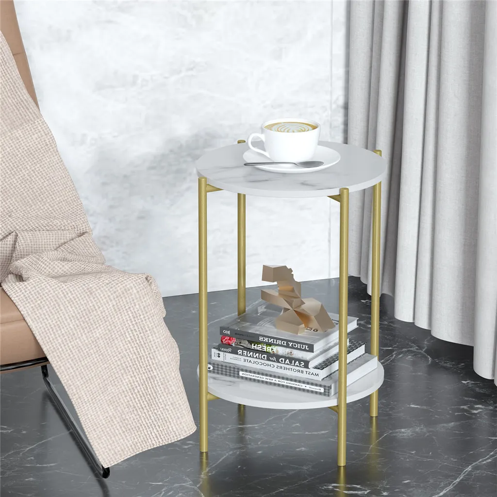 Table Basse Compacte Dorée pour Petit Salon - Gain de Place et Chic - 4