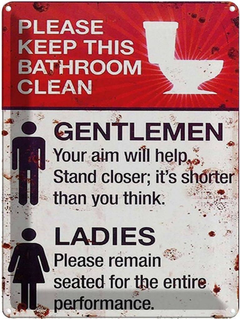 vianmo Blechschild 40x30 cm Gentlemen Ladies WC Toilette