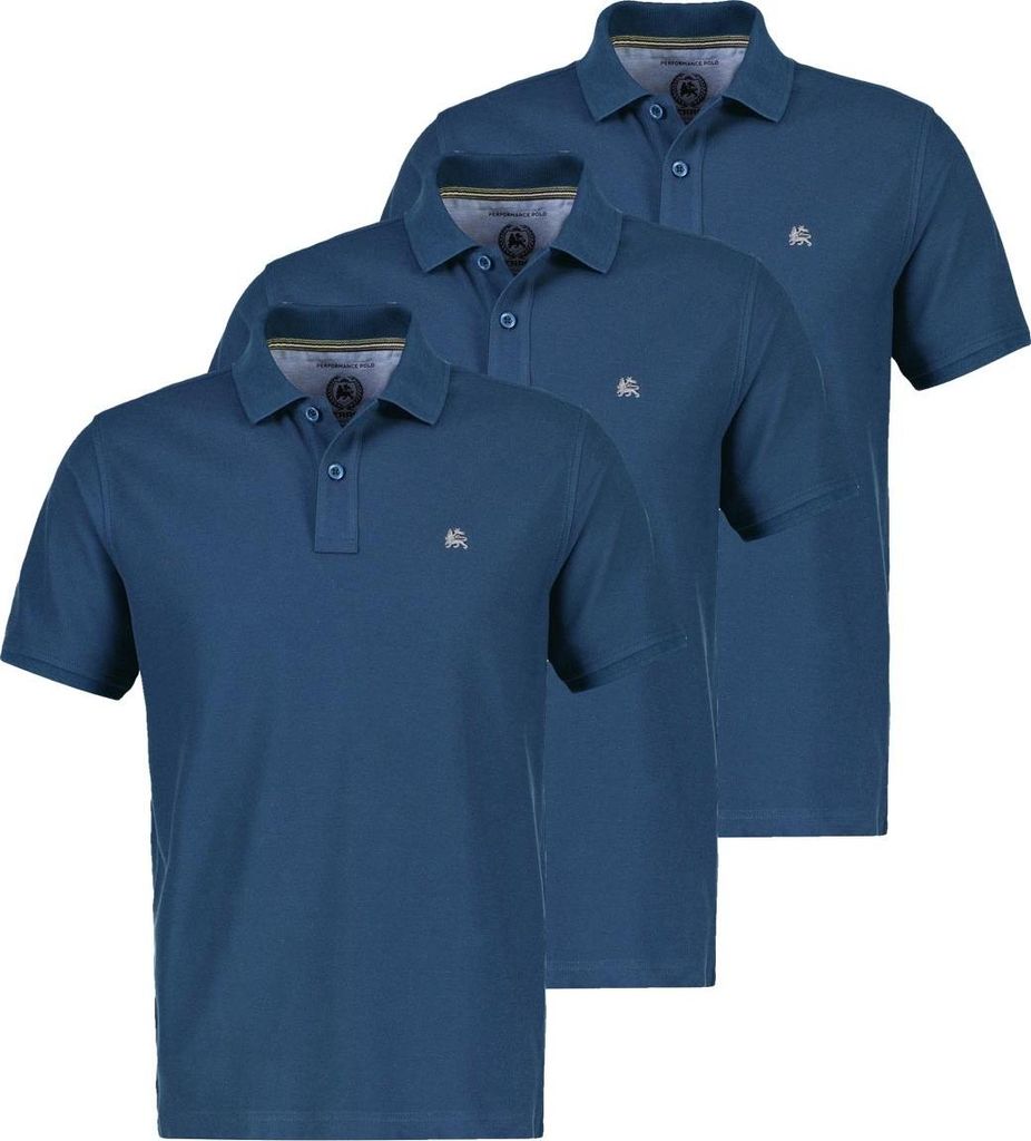LERROS 3er Pack Basic Poloshirt Leichte Piqueware, Formbeständig und atmungsaktiv, Cool und Dry Funktion