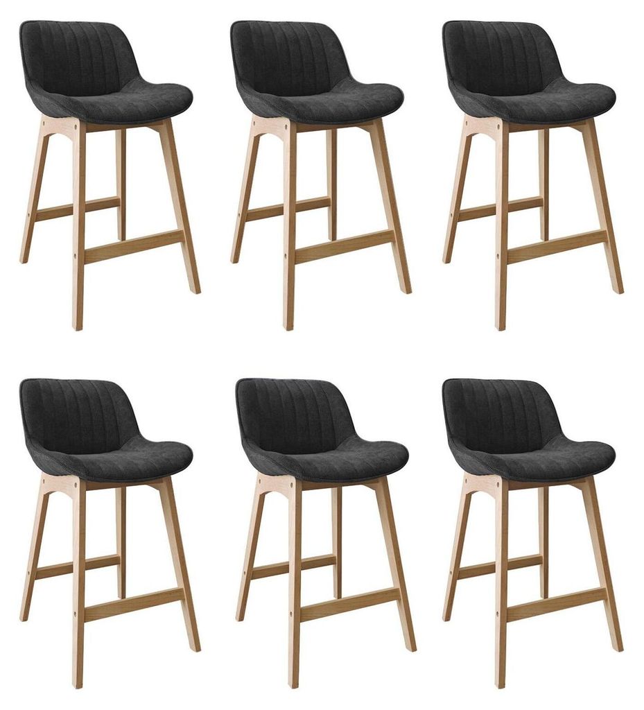 Set NORDEN Barstühle Eiche 65 cm mit Cordbezug
