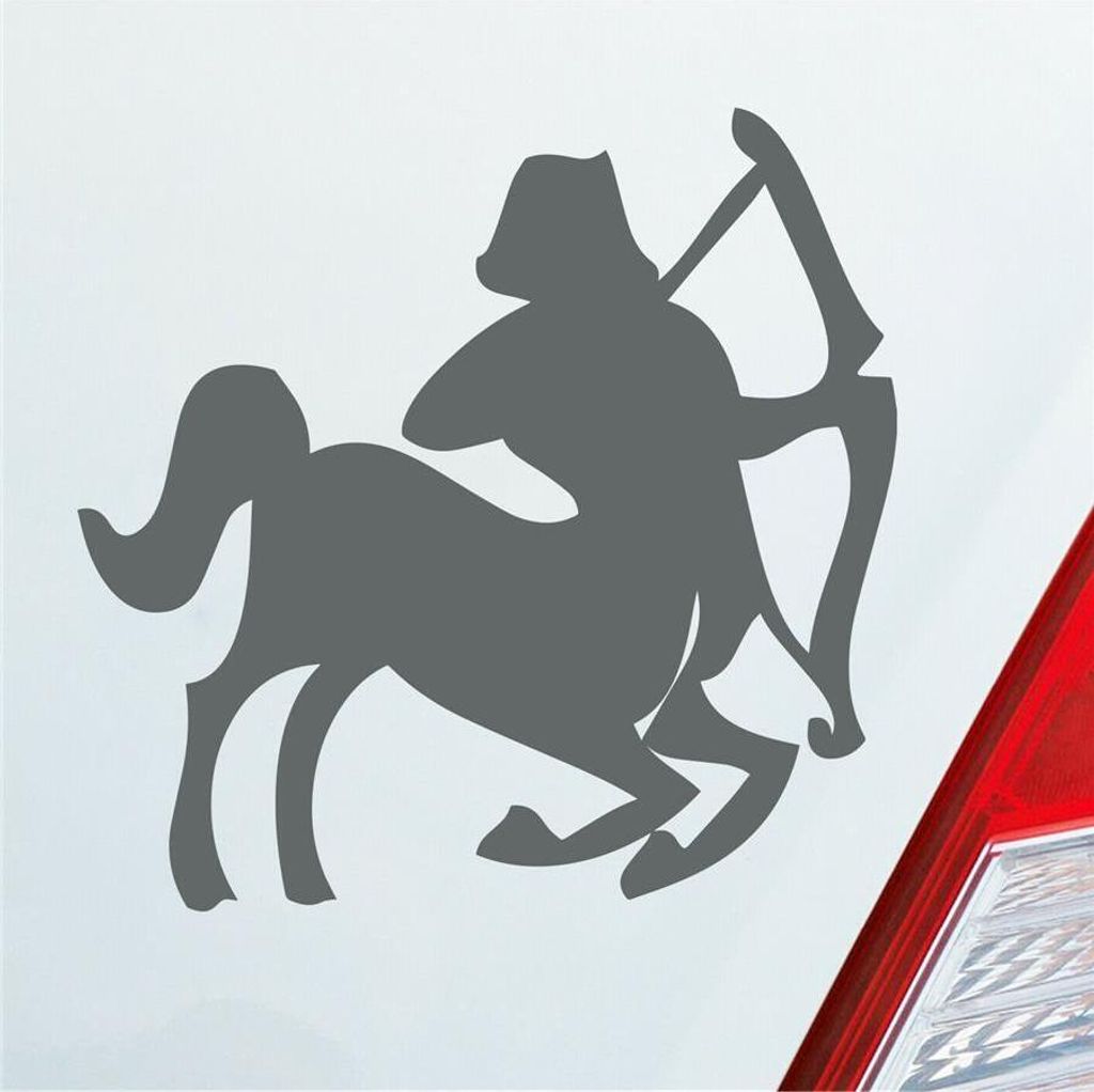 Auto Aufkleber Sternzeichen Schütze PKW Car KFZ Roller 10x10 cm Grau Sticker Heckscheibenaufkleber