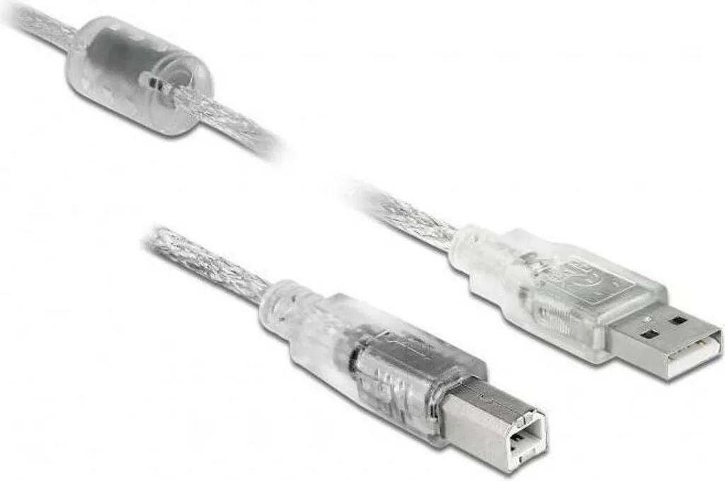 Câble USB 2.0 A-B Delock 2m transparent avec blindage haute performance - 2