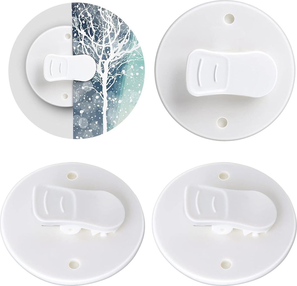 4 Stück Schutz-Spritzschutz-Clips Duschvorhang Clips Selbstklebend Winddichte Schutz-Clips Klammern für Vorhangwände für Dusche Hängend Camper...