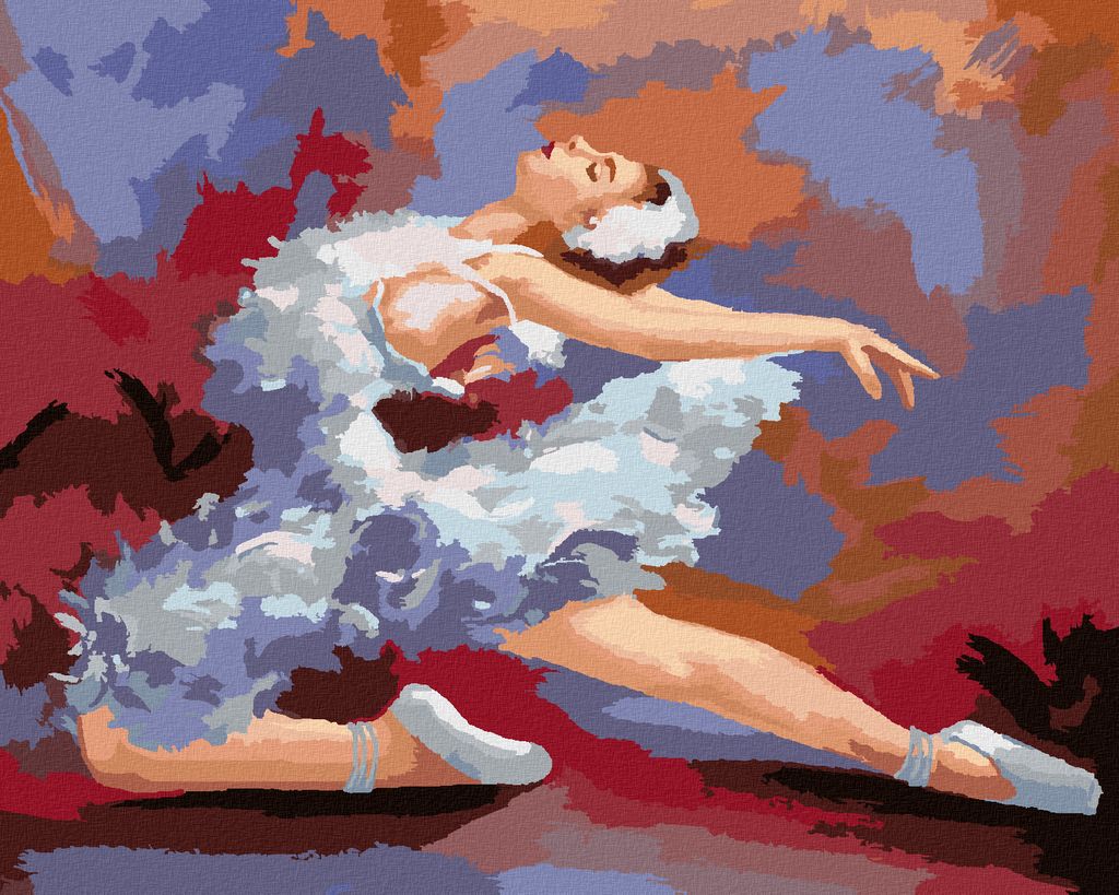 Zuty - Malen nach Zahlen - BALLERINA IN LEUCHTENDEN FARBEN, 40x50 cm, mit Keilrahmen (bereits gespannt)
