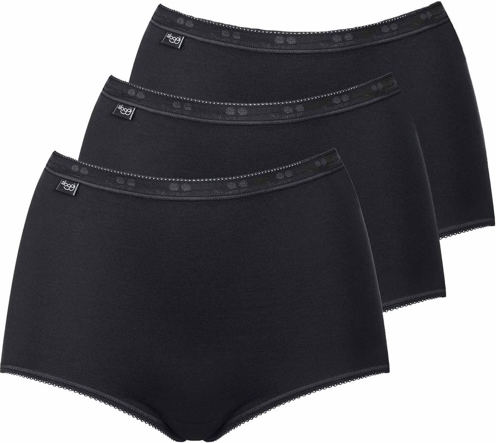 sloggi Damen Maxislip 3-Pack Basic+ - BLACK - Größe 40